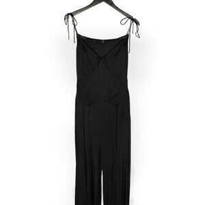 Louis Vuitton Black Ruched Jersey Wide Leg Sleeveless Jumpsuit